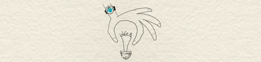 Sketching entreprise : main avec ampoule / idée